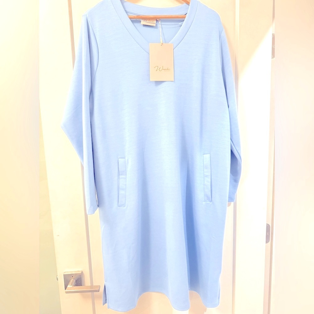 Wasabi Concept Blue V-Neck Top